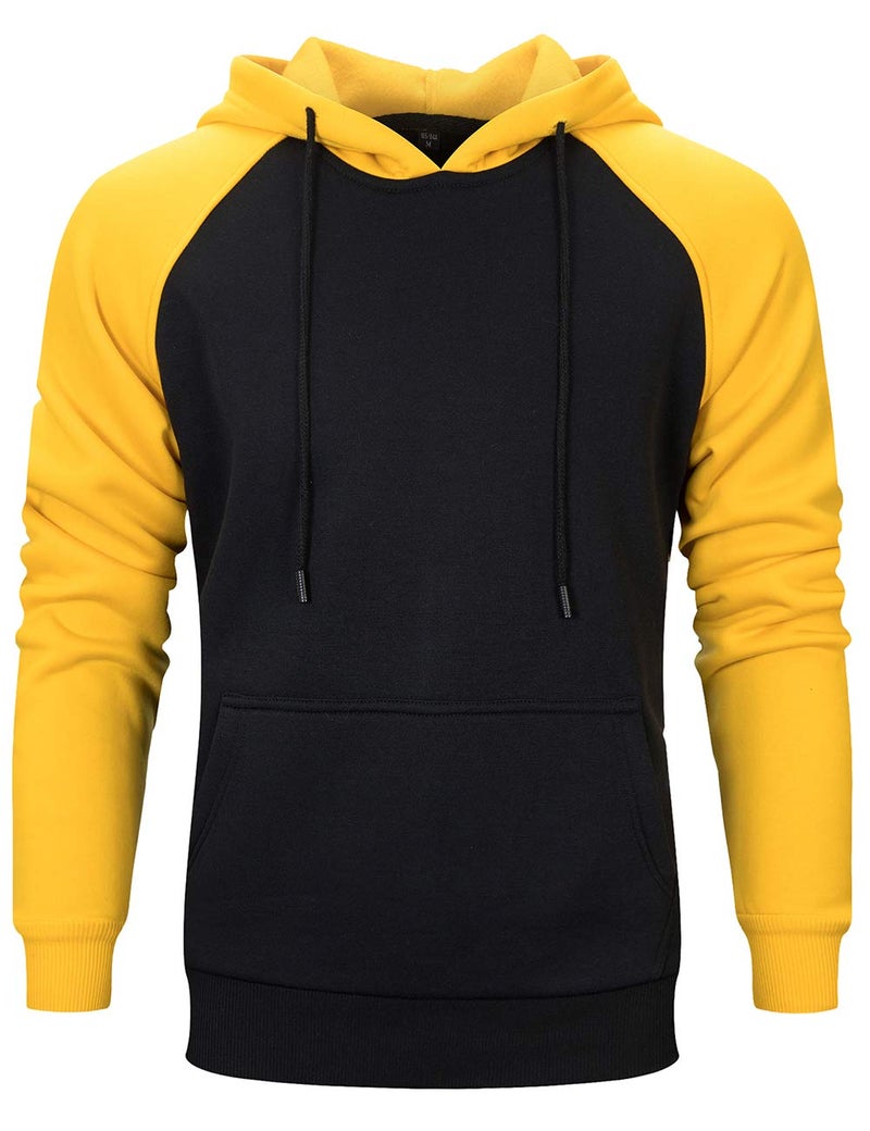 DUOFIER Hoodies for Men Pullover Hooded Sweatshirt with Kangaroo Pocket, 39Black-L - Image 1